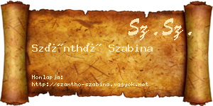 Szánthó Szabina névjegykártya