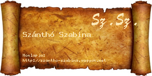 Szánthó Szabina névjegykártya