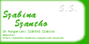 szabina szantho business card