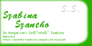 szabina szantho business card